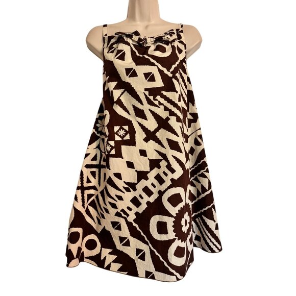 BDG Urban Outfitters Size Large Dress NWT $49 Brown White Pockets - Picture 3 of 13